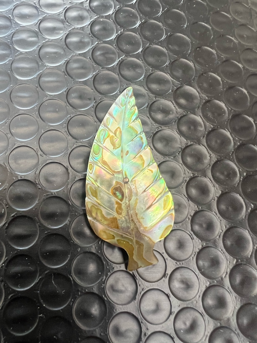 Vintage abalone shell leaf brooch pin